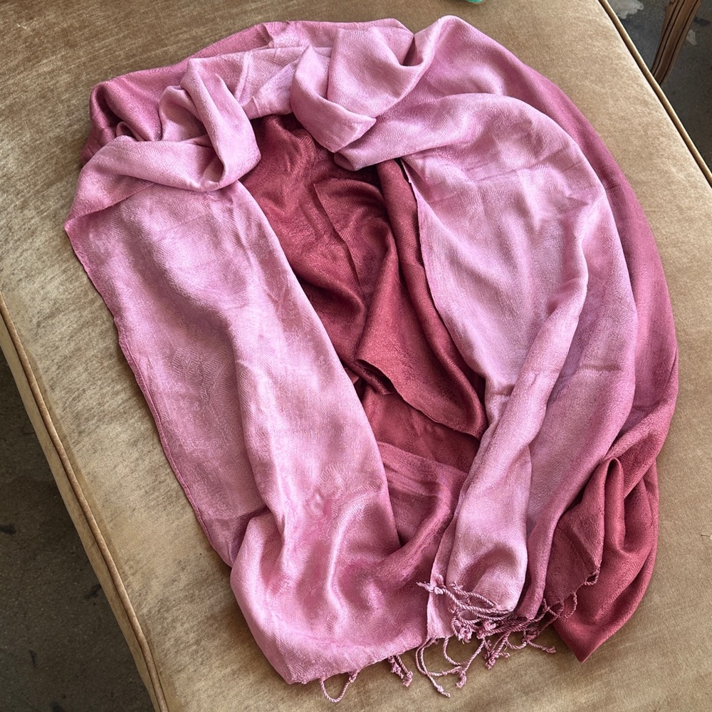 Almost 3 yards and 32” wide Gradient Pinks colors Viscose lightweight Wrap Scarf